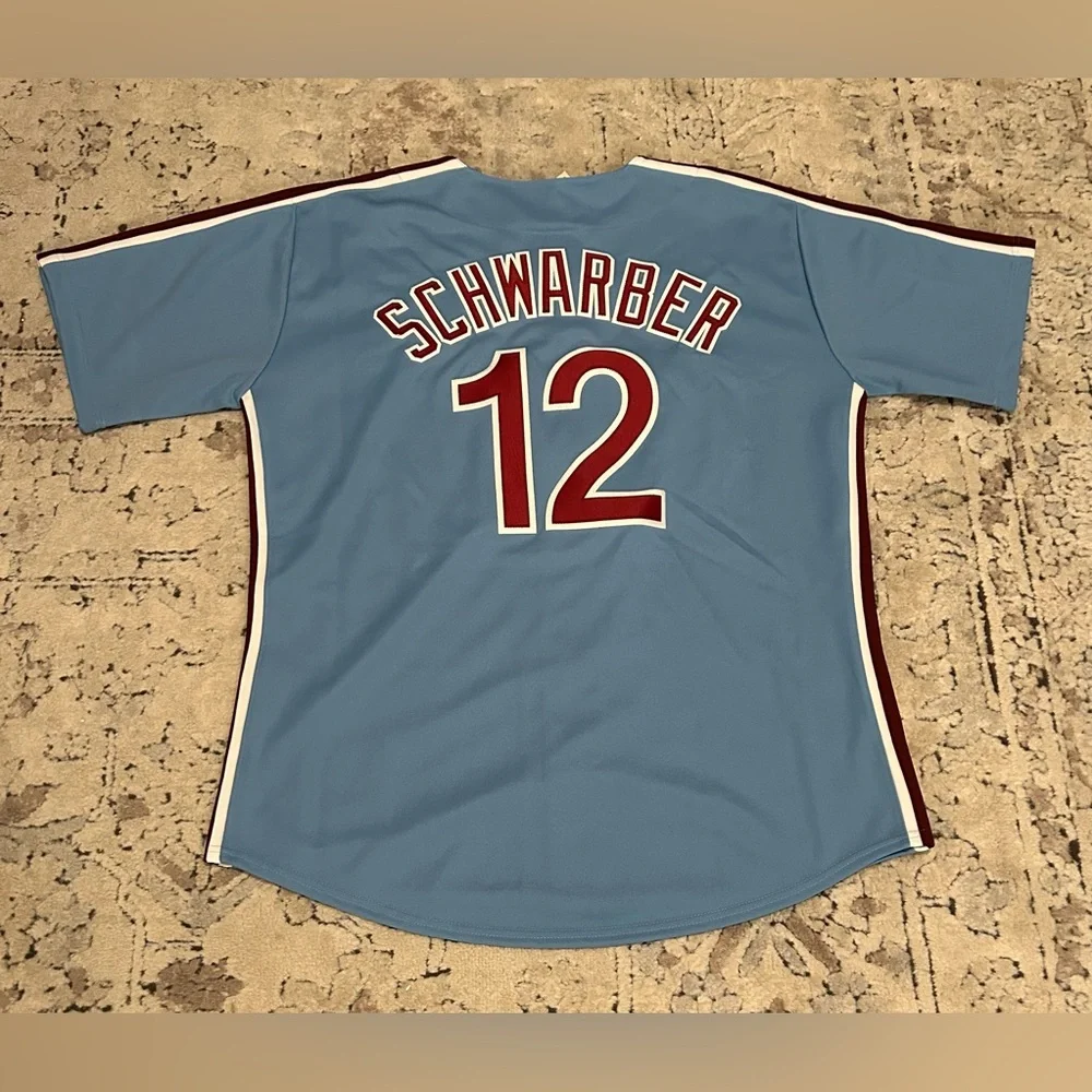 Majestic Authentic Phillies Kyle Schwarber Cooperstown Baseball Jersey Men’s XL - Picture 5 of 6